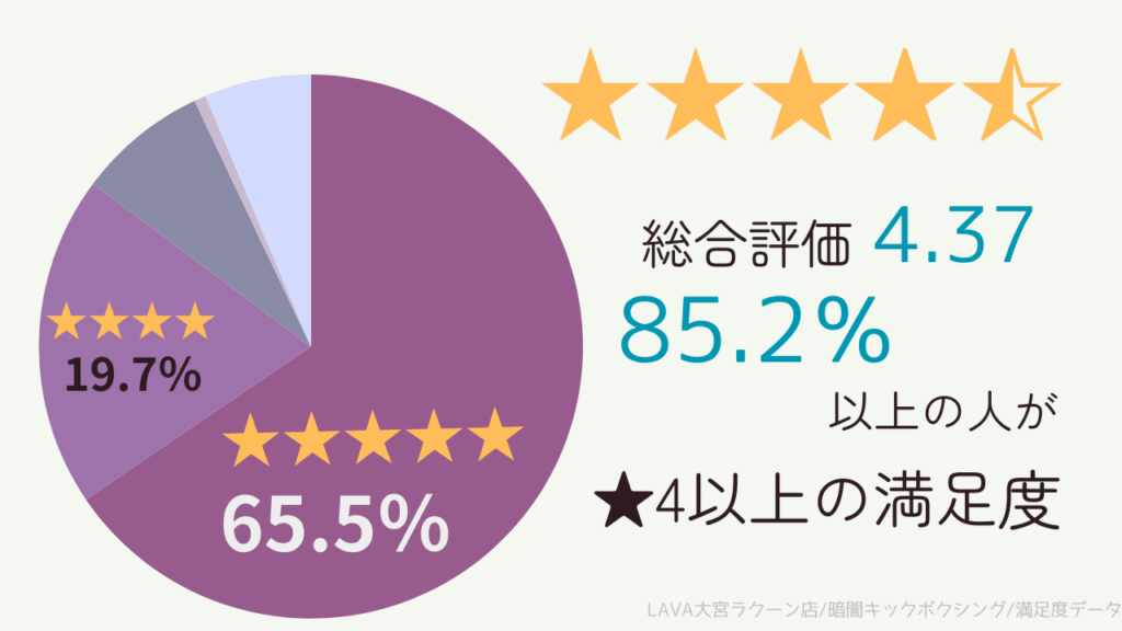 LAVA大宮ラクーン店の暗闇キックボクシングの口コミ・評判の総評