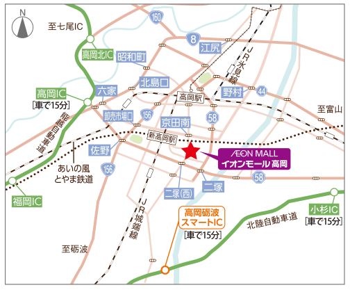 イオンモール高岡さんの駐車場マップ