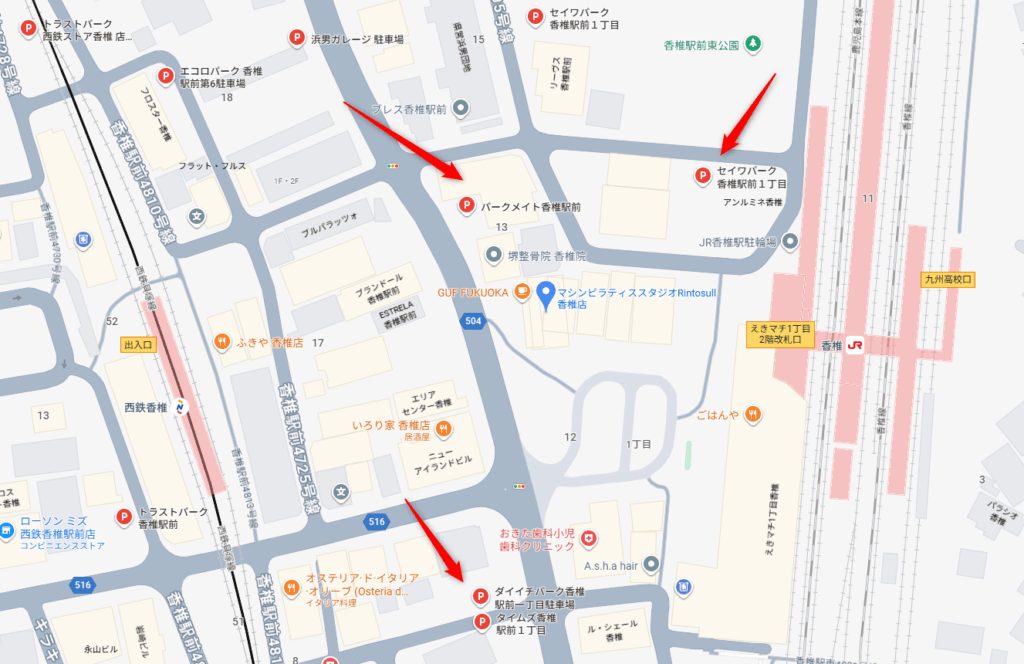 リントスル香椎の近くの駐車場マップ