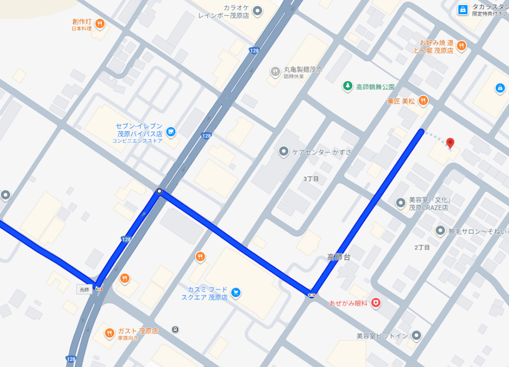 LAVA茂原（リントスル茂原）へは、128号線を利用すると便利
